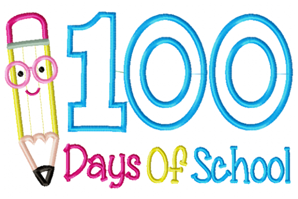 100 Days of School Embroidery Design