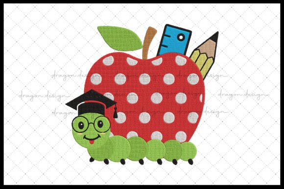 Apple Worm School Supplies