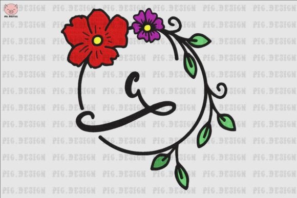 Flower Font C Embroidery Design Review for Small Business Branding